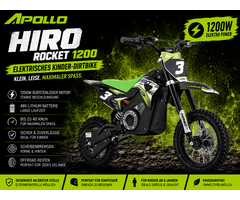 Apollino Rocket Hiro Dirtbike 1000W / max 1200W 36V 10/12 Zoll Lithium Akku 12Ah Elektro Crossbike