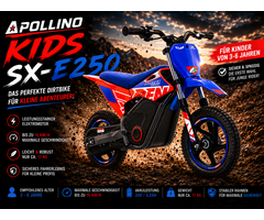 Apollino Warrior Kids SX-E250 Kinder Dirtbike für Kinder von 3-6 Jahren geeignet