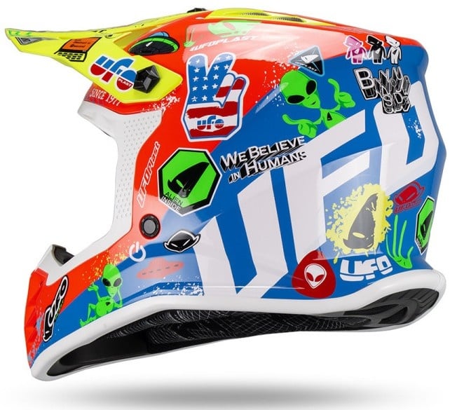 UFO Helm für Kinder Korey gelb, rot, blau