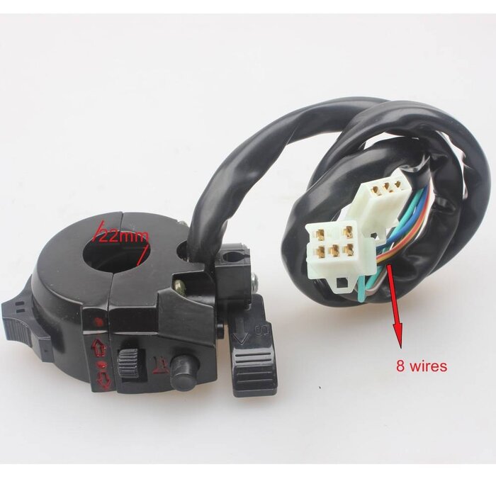 MXS Works Motorcyle Left Switch Assy W/ Choke Lever Aluminium 8 Wires Dirt Pit Bike