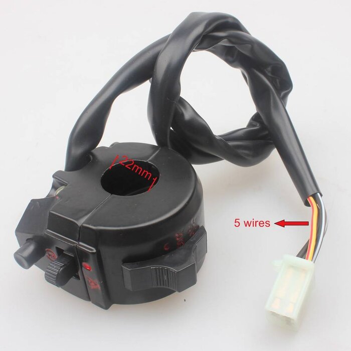 Wingsmoto Motorcyle Right Switch Assy Throttle Clamp Aluminium 5 Wires Dirt Pit Bike
