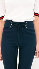 Navy Trousers with lace up corset details