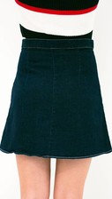 Denim Rok met ring detail Rits