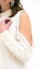 White Off Shoulder Knit