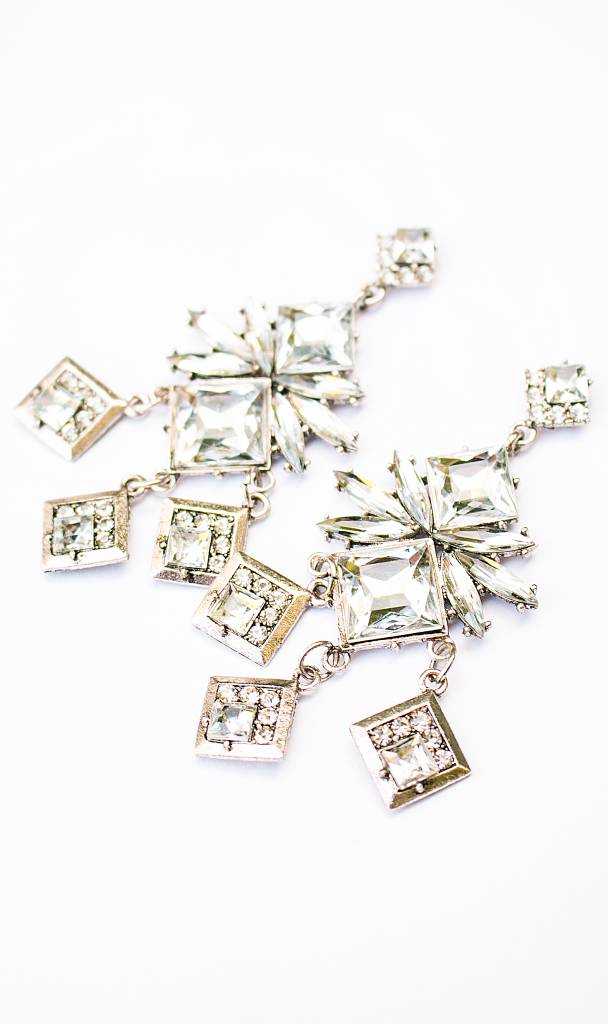 Silver Statement squares earrings