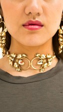 Bohemian golden statement choker