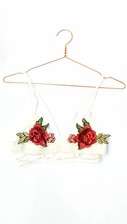 White floral embroidered bralet