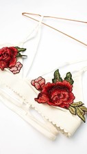 White floral embroidered bralet