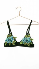 Black floral embroidered bralette