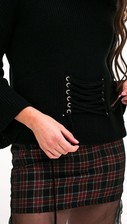 zwarte lace up trui
