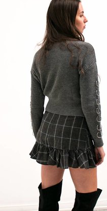 Checkered ruffle skirt