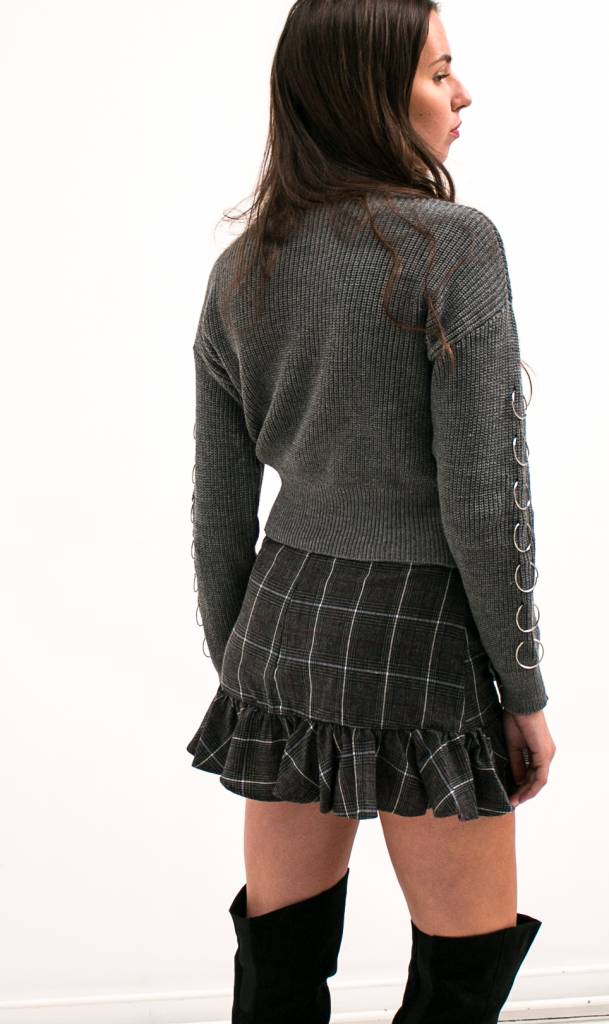 Checkered ruffle skirt