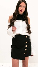 Black Skirt With Gold Buttons