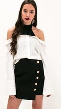 Black Skirt With Gold Buttons