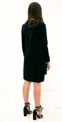 Navy Velvet Shift Dress