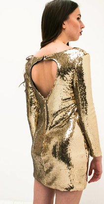 gold sequin dress