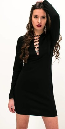 Black V-Neck Dress