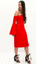 Red Off shoulder Dress