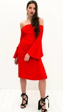 Red Off shoulder Dress