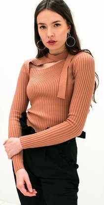 Pink Choker Buckle Top