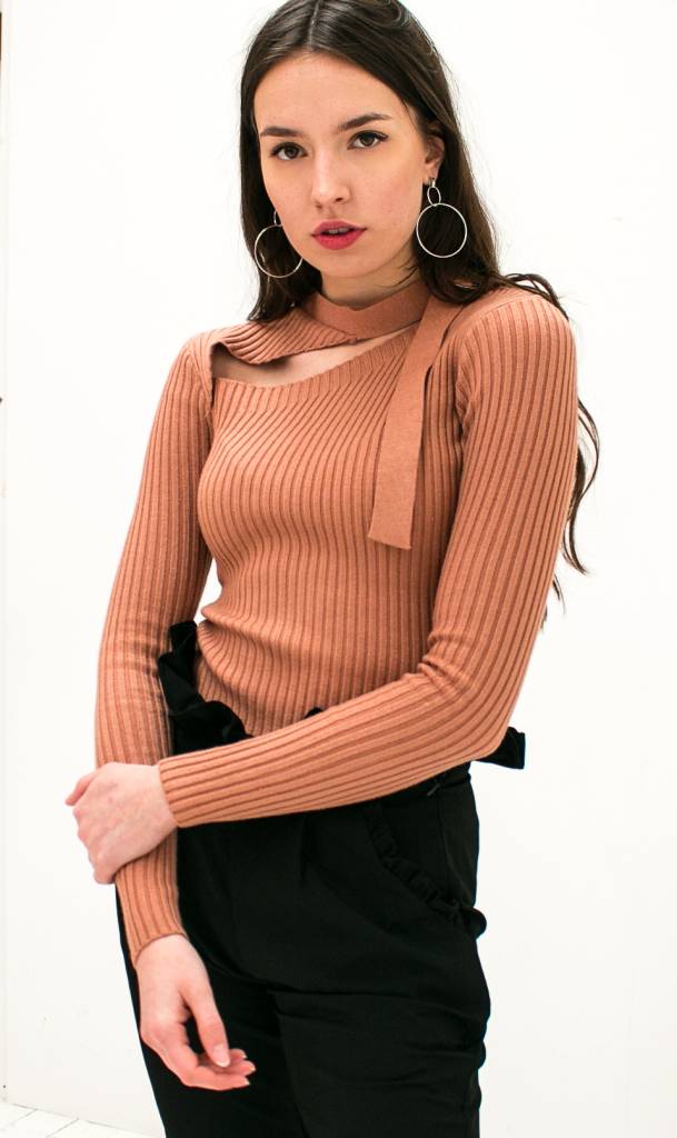 Pink Choker Buckle Top