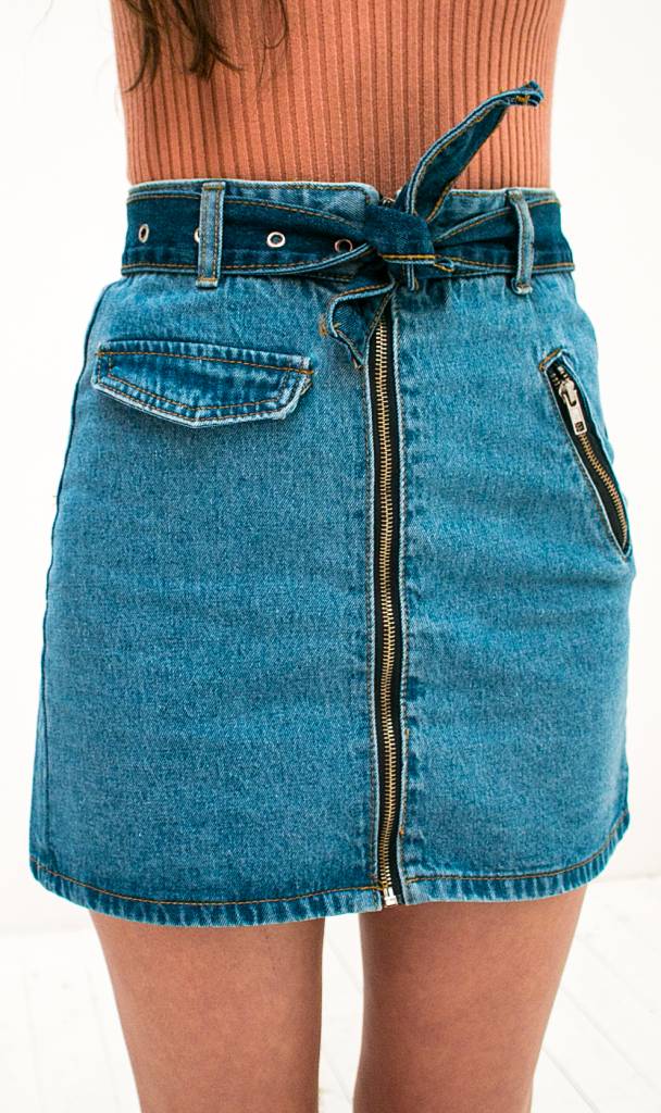 Denim Skirt with Zipper| Fashion Webshop Trix La Mix