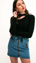 Black Choker Buckle Top