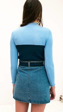 Contrast Top Blauw