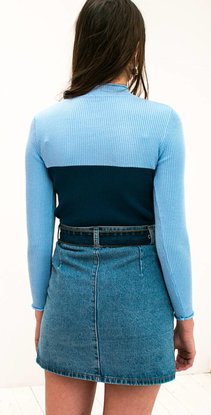 Contrast Top Blauw