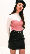 Contrast Top Roze