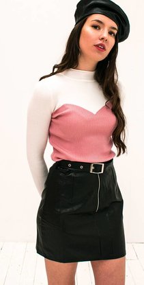 Contrast Top Pink