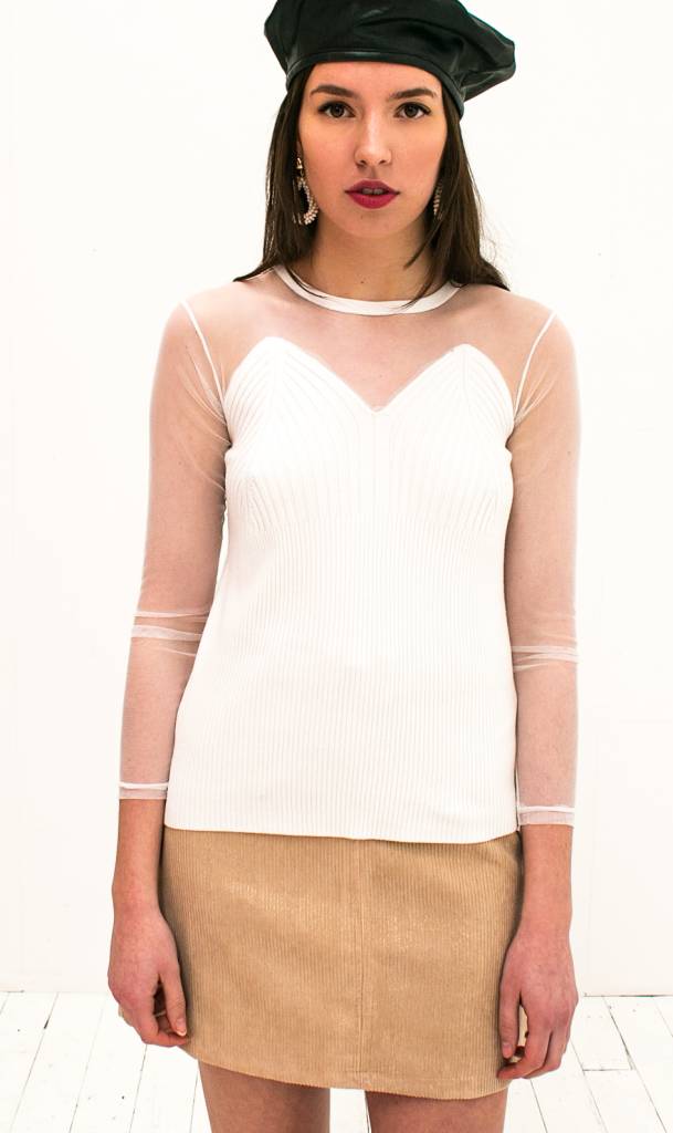 Witte Mesh Bustier Top