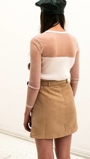 Beige Metallic Rok