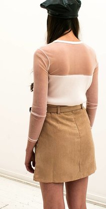 Beige Metallic Skirt