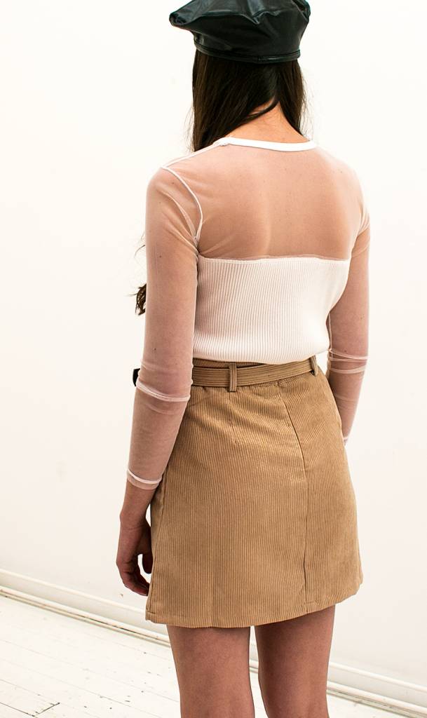 Beige Metallic Rok