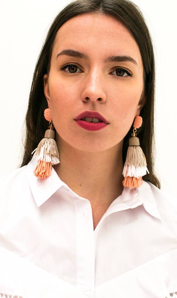 Pink Tassel Earrings