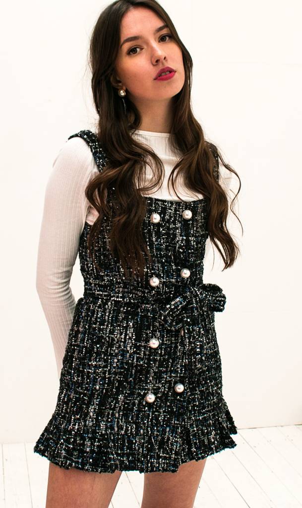 chanel inspired tweed dress