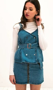 Denim Top with belt