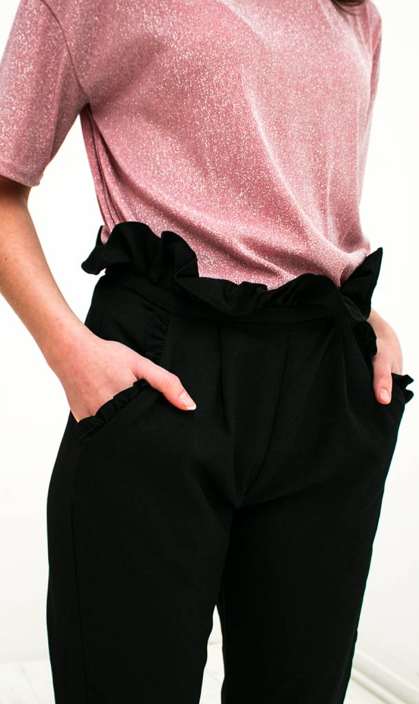 Black Ruffles Pants