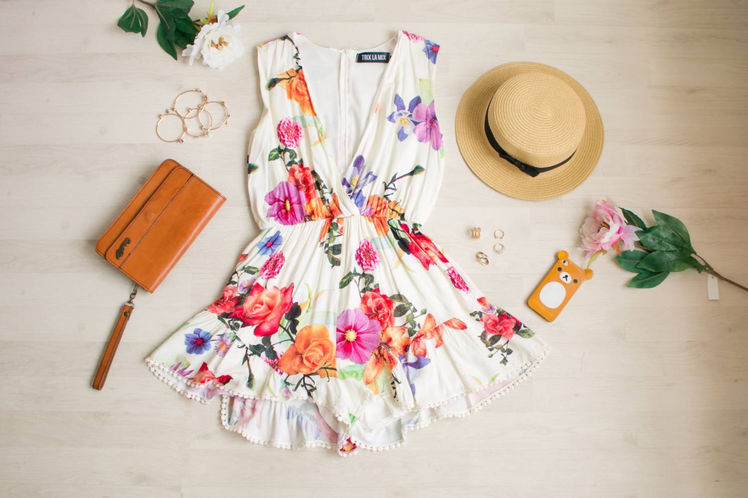 Fleurige playsuit voor zomerse temperaturen