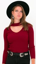 Choker Top Bordeaux rood