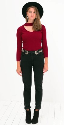 Choker Top Bordeaux rood