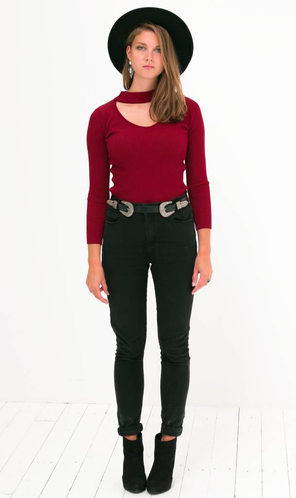 Choker Top Bordeaux rood