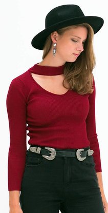 Choker Top Bordeaux rood