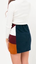 Suede patchwork skirt