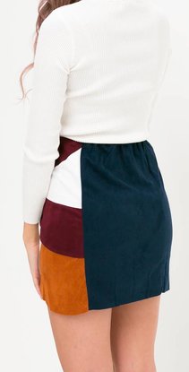 Suede Patchwork rok