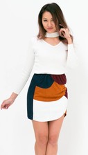 Suede Patchwork rok