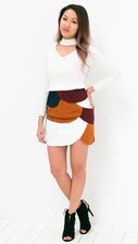 Suede Patchwork rok