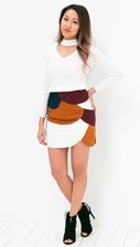Suede patchwork skirt