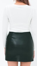 Leather Mini Skirt With Zipper